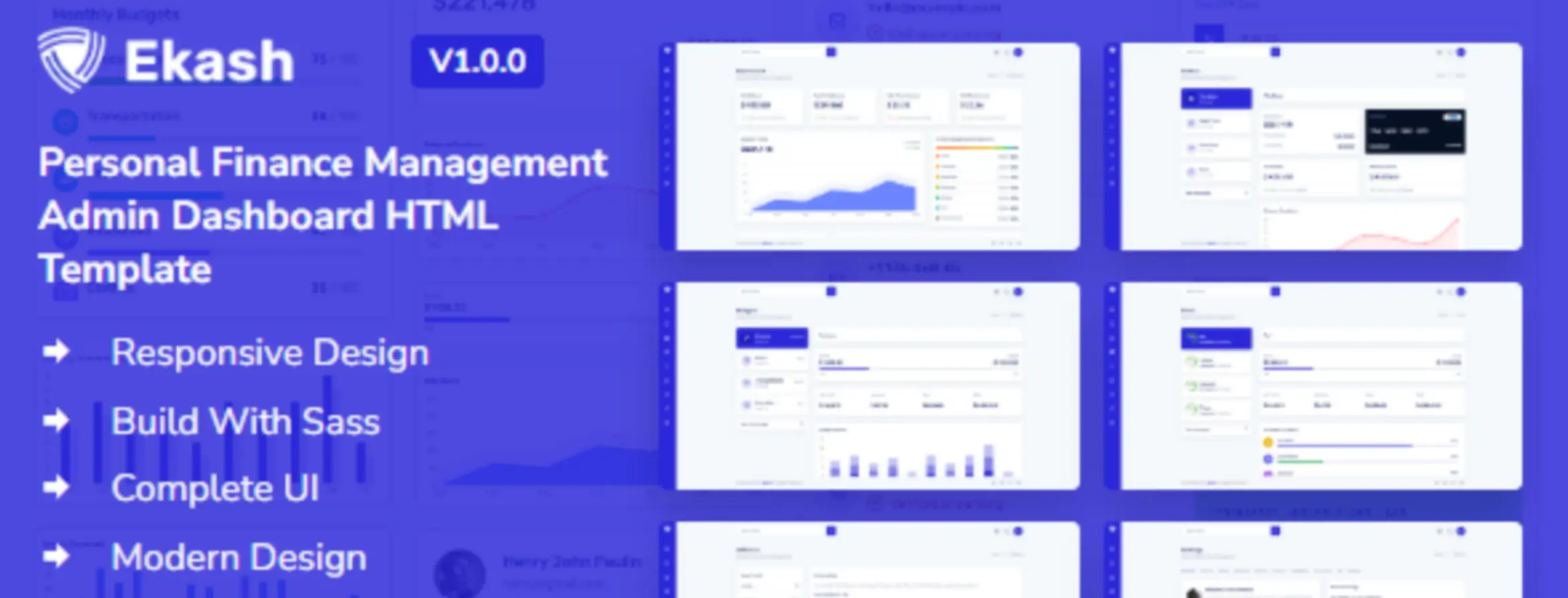 Ekash - Personal Finance Management Admin Dashboard HTML Template